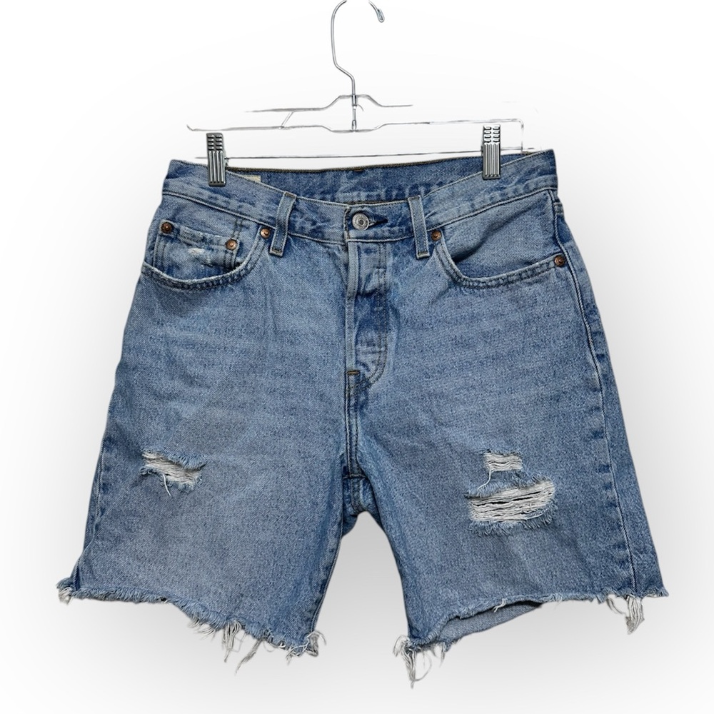 Levi's 501 Women’s Distressed Denim Shorts-‎ Raw Hems- Size 27